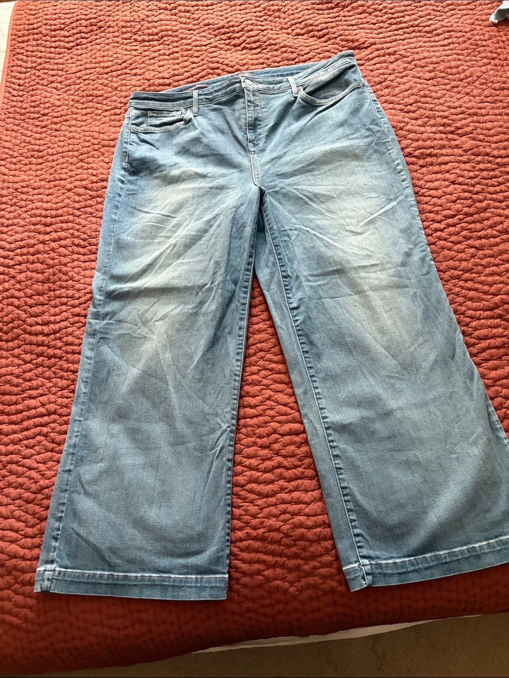 NYDJ Teresa Size 18 Light Blue Wide Leg Jeans